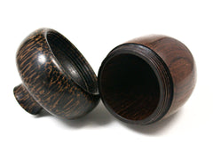 LV-1578 Brazilian Rosewood & Black Palm Acorn Trinket Box, Keepsakes, Jewelry Box-SCREW CAP