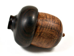 LV-1579 Curly Koa & Mun Ebony Acorn Trinket Box, Keepsakes, Jewelry Box-SCREW CAP