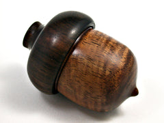 LV-1579 Curly Koa & Mun Ebony Acorn Trinket Box, Keepsakes, Jewelry Box-SCREW CAP