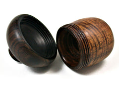LV-1579 Curly Koa & Mun Ebony Acorn Trinket Box, Keepsakes, Jewelry Box-SCREW CAP