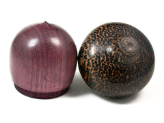 LV-1581 Purpleheart & Black Palm Wooden Acorn Trinket Box, Keepsakes, Jewelry Box-SCREW CAP
