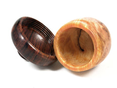LV-1582 Ponderosa Pine Burl & Cocobolo Wooden Acorn Trinket Box, Keepsakes, Jewelry Box-SCREW CAP