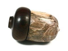 LV-1583 Black Mangrove & Mun Ebony Wooden Acorn Trinket Box, Keepsakes, Jewelry Box-SCREW CAP