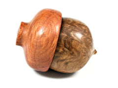 LV-1584 Corrugata Burl & Sheoak Wooden Acorn Trinket Box, Keepsakes, Jewelry Box-SCREW CAP