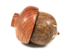 LV-1584 Corrugata Burl & Sheoak Wooden Acorn Trinket Box, Keepsakes, Jewelry Box-SCREW CAP