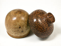 LV-1586 Bougainvillea & Coconut Palm Acorn Trinket, Keepsake, Jewelry Box-SCREW CAP
