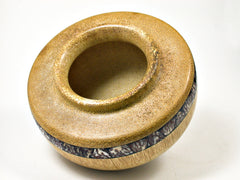 LV-1587 Windmill Palm with Betelnut Inlay Hand Turned Wooden Bowl, Pot, Hollow Form, Vase