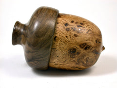 LV-1614 Brown Oak Burl & Walnut Acorn Trinket Box, Keepsakes, Jewelry Box-SCREW CAP