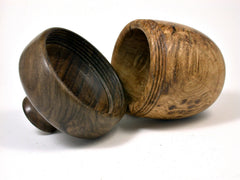 LV-1614 Brown Oak Burl & Walnut Acorn Trinket Box, Keepsakes, Jewelry Box-SCREW CAP