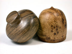 LV-1614 Brown Oak Burl & Walnut Acorn Trinket Box, Keepsakes, Jewelry Box-SCREW CAP