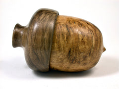 LV-1614 Brown Oak Burl & Walnut Acorn Trinket Box, Keepsakes, Jewelry Box-SCREW CAP