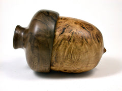 LV-1614 Brown Oak Burl & Walnut Acorn Trinket Box, Keepsakes, Jewelry Box-SCREW CAP