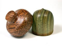 LV-1620 Verawood & Red Palm Acorn Trinket Box, Keepsakes, Jewelry Box-SCREW CAP