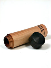 LV-1528 Manzanita & Ebony Pill Box, Snuff Box, Toothpick Holder, Needle Case-SCREW CAP