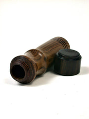 Reserved for John: LV-1634 Cocuswood & Mun Ebony Pill Box, Snuff Box, Toothpick Holder, Needle Case-SCREW CAP