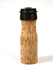 LV-1636 Masur Birch & Blackwood Pill Box, Snuff Box, Toothpick Holder, Needle Case-SCREW CAP