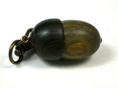 LV-1638 Verawood & Ebony Acorn Key Fob, Pill Holder, Secret Compartment-SCREW CAP