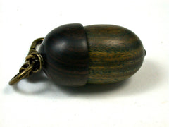 LV-1638 Verawood & Ebony Acorn Key Fob, Pill Holder, Secret Compartment-SCREW CAP