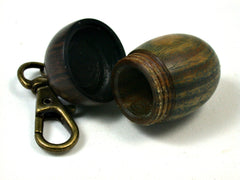 LV-1638 Verawood & Ebony Acorn Key Fob, Pill Holder, Secret Compartment-SCREW CAP