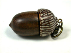 LV-1639 Ironwood & Betelnut Acorn Key Fob, Pill Holder, Secret Compartment-SCREW CAP
