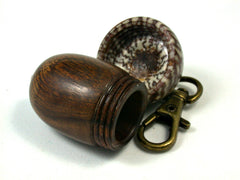 LV-1639 Ironwood & Betelnut Acorn Key Fob, Pill Holder, Secret Compartment-SCREW CAP