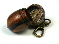 LV-1640 Cocobolo & Betelnut Acorn Key Fob, Pill Holder, Secret Compartment-SCREW CAP