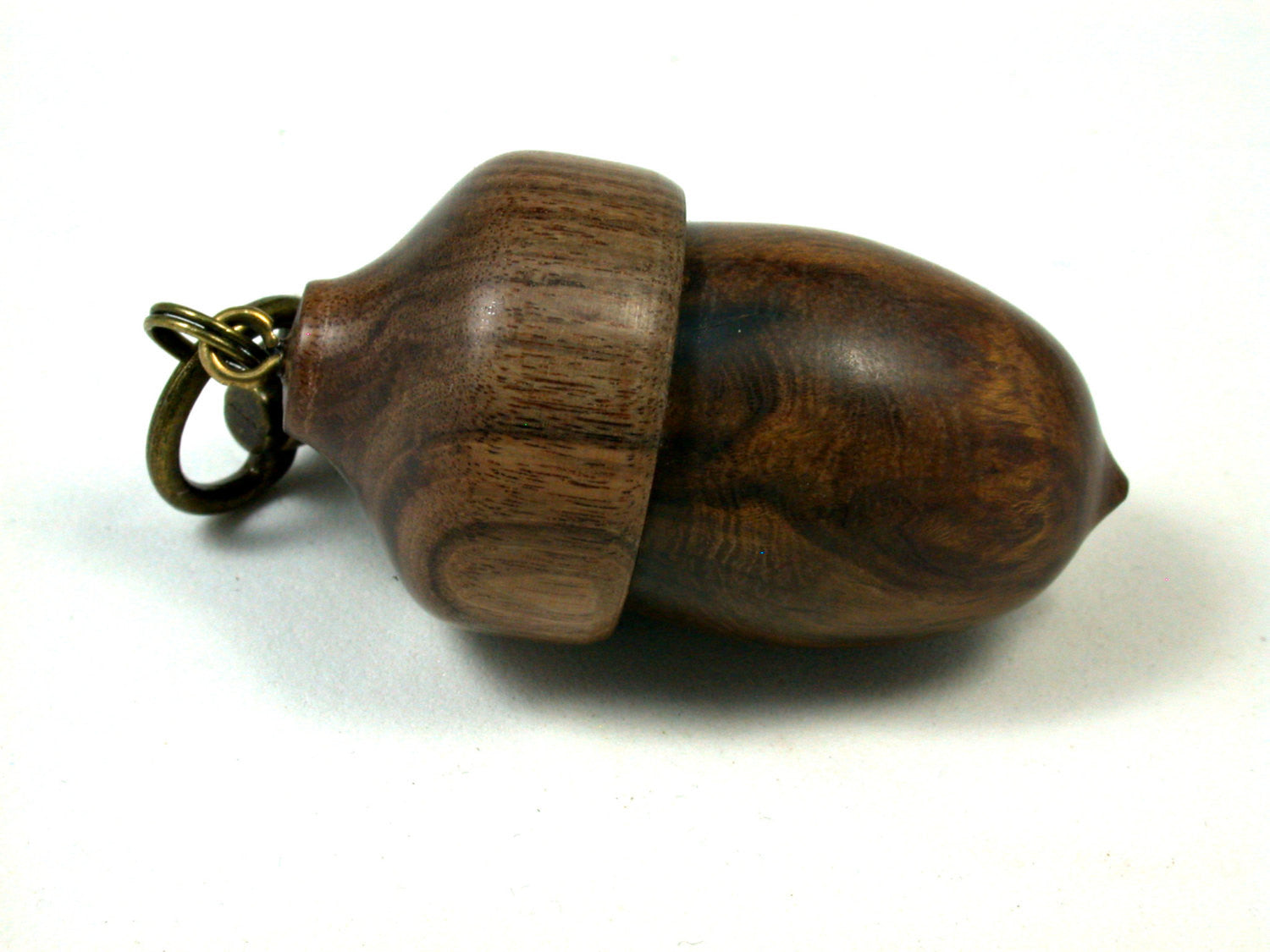 LV-1642 Ironwood & Cocuswood Acorn Key Fob, Pill Holder, Secret Compartment-SCREW CAP