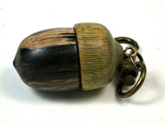 LV-1643 Dot Ebony & Verawood Acorn Key Fob, Pill Holder, Secret Compartment-SCREW CAP