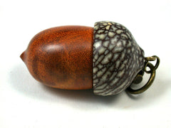 LV-1644 Sappanwood & Betelnut Acorn Key Fob, Pill Holder, Secret Compartment-SCREW CAP