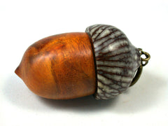 LV-1644 Sappanwood & Betelnut Acorn Key Fob, Pill Holder, Secret Compartment-SCREW CAP