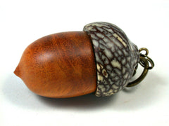 LV-1644 Sappanwood & Betelnut Acorn Key Fob, Pill Holder, Secret Compartment-SCREW CAP