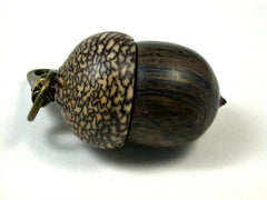 LV-1646 Khamphi Rosewood & Betelnut Acorn Key Fob, Pill Holder, Secret Compartment-SCREW CAP