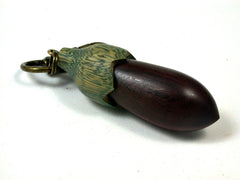 LV-1647 Bois de Rose & Verawood Eggplant Charm, Secret Compartment, Memorial Pendant-SCREW CAP