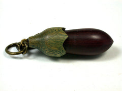 LV-1647 Bois de Rose & Verawood Eggplant Charm, Secret Compartment, Memorial Pendant-SCREW CAP
