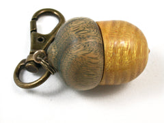 LV-1533 Osage Orange & Verawood Acorn Key Fob, Pill Holder, Secret Compartment-SCREW CAP