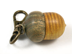 LV-1533 Osage Orange & Verawood Acorn Key Fob, Pill Holder, Secret Compartment-SCREW CAP