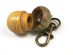 LV-1533 Osage Orange & Verawood Acorn Key Fob, Pill Holder, Secret Compartment-SCREW CAP