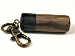 LV-1593 Cocuswood & Ebony Secret Compartment Necklace, Pill Pendant, Memorial Jewelry-SCREW CAP