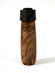 LV-1635 Thuya Burl & Mun Ebony Pill Box, Snuff Box, Toothpick Holder, Needle Case-SCREW CAP