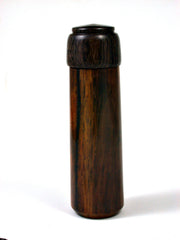 LV-1637 Cocobolo & Blackwood Pill Box, Snuff Box, Toothpick Holder, Needle Case-SCREW CAP