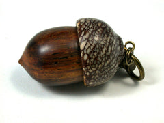 LV-1640 Cocobolo & Betelnut Acorn Key Fob, Pill Holder, Secret Compartment-SCREW CAP