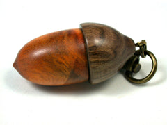 LV-1641 Sappanwood & Cocuswood Acorn Key Fob, Pill Holder, Secret Compartment-SCREW CAP