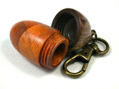 LV-1641 Sappanwood & Cocuswood Acorn Key Fob, Pill Holder, Secret Compartment-SCREW CAP