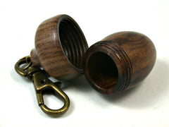 LV-1642 Ironwood & Cocuswood Acorn Key Fob, Pill Holder, Secret Compartment-SCREW CAP
