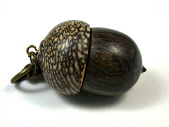 LV-1646 Khamphi Rosewood & Betelnut Acorn Key Fob, Pill Holder, Secret Compartment-SCREW CAP