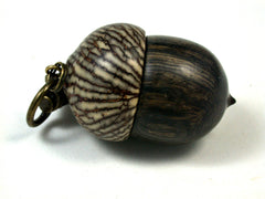 LV-1646 Khamphi Rosewood & Betelnut Acorn Key Fob, Pill Holder, Secret Compartment-SCREW CAP
