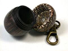 LV-1646 Khamphi Rosewood & Betelnut Acorn Key Fob, Pill Holder, Secret Compartment-SCREW CAP