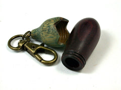 LV-1647 Bois de Rose & Verawood Eggplant Charm, Secret Compartment, Memorial Pendant-SCREW CAP