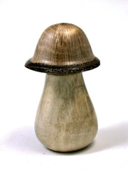 LV-1651 Holly & Live Oak Wooden Mushroom Trinket Box, Pill, Jewelry Box-SCREW CAP