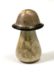 LV-1651 Holly & Live Oak Wooden Mushroom Trinket Box, Pill, Jewelry Box-SCREW CAP